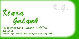 klara galamb business card